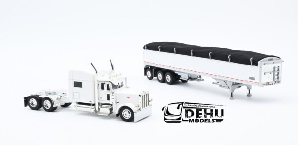 Tráiler a Escala 1/64 Peterbilt 389 Techo Medio Con Remolque de Granos Wilson Pacesetter de 3 ejes, 60-1192 DCP By First Gear - Imagen 6