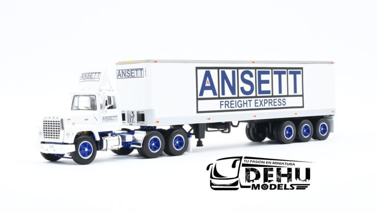 60-1284 Ford LT-9000 Day Cab con Remolque Caja Seca Vintage de 40' de Tres Ejes ANSETT Freight Express (1)