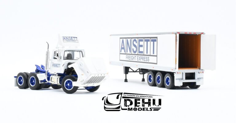 60-1284 Ford LT-9000 Day Cab con Remolque Caja Seca Vintage de 40' de Tres Ejes ANSETT Freight Express (10)