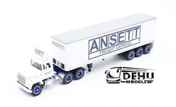 Tráiler a Escala 1/64 Ford LT-9000 Day Cab con Remolque Caja Seca Vintage de 40' de Tres Ejes ANSETT Freight Express, 60-1284 DCP By First Gear - Imagen 11