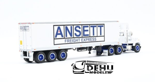 Tráiler a Escala 1/64 Ford LT-9000 Day Cab con Remolque Caja Seca Vintage de 40' de Tres Ejes ANSETT Freight Express, 60-1284 DCP By First Gear - Imagen 5