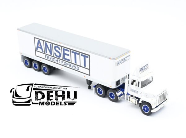 Tráiler a Escala 1/64 Ford LT-9000 Day Cab con Remolque Caja Seca Vintage de 40' de Tres Ejes ANSETT Freight Express, 60-1284 DCP By First Gear - Imagen 2