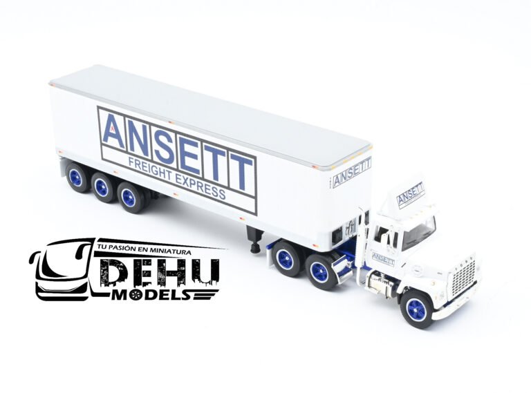 60-1284 Ford LT-9000 Day Cab con Remolque Caja Seca Vintage de 40' de Tres Ejes ANSETT Freight Express (8)