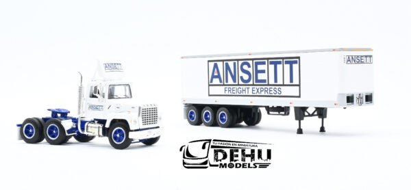 Tráiler a Escala 1/64 Ford LT-9000 Day Cab con Remolque Caja Seca Vintage de 40' de Tres Ejes ANSETT Freight Express, 60-1284 DCP By First Gear - Imagen 6