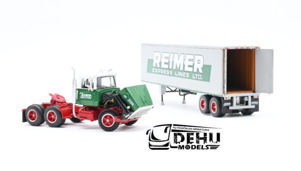 Tráiler a Escala 1/64 Ford LT-9000 Day Cab con Remolque Caja Seca Vintage de 40' Reimer Express Lines LTD., 60-1286 DCP By First Gear - Imagen 7