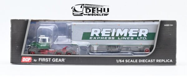 Tráiler a Escala 1/64 Ford LT-9000 Day Cab con Remolque Caja Seca Vintage de 40' Reimer Express Lines LTD., 60-1286 DCP By First Gear - Imagen 12