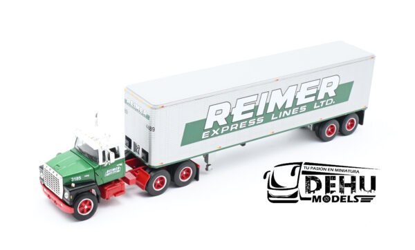 Tráiler a Escala 1/64 Ford LT-9000 Day Cab con Remolque Caja Seca Vintage de 40' Reimer Express Lines LTD., 60-1286 DCP By First Gear - Imagen 11