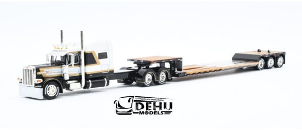 Tráiler a Escala 1/64 Peterbilt 389 Techo Medio Con Remolque Lowboy Fontaine Renegade LXT40 de 3 ejes con Eje plegable, 60-1301 DCP By First Gear - Imagen 10
