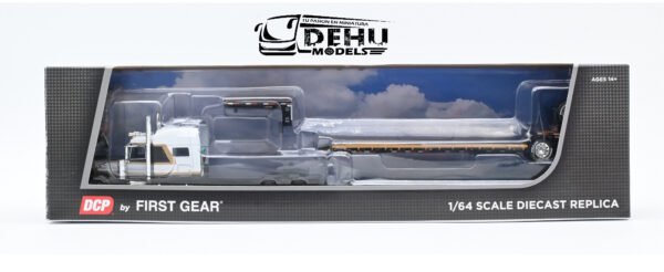 Tráiler a Escala 1/64 Peterbilt 389 Techo Medio Con Remolque Lowboy Fontaine Renegade LXT40 de 3 ejes con Eje plegable, 60-1301 DCP By First Gear - Imagen 12