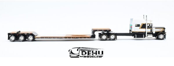 Tráiler a Escala 1/64 Peterbilt 389 Techo Medio Con Remolque Lowboy Fontaine Renegade LXT40 de 3 ejes con Eje plegable, 60-1301 DCP By First Gear - Imagen 4