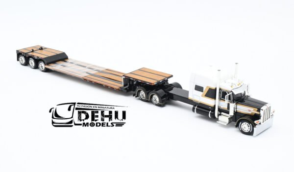 Tráiler a Escala 1/64 Peterbilt 389 Techo Medio Con Remolque Lowboy Fontaine Renegade LXT40 de 3 ejes con Eje plegable, 60-1301 DCP By First Gear - Imagen 2