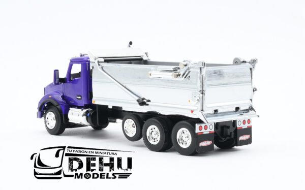 Camión a Escala 1/64 Kenworth T800 Rogue Dump Truck Volteo de 3 Ejes Morado - Cromo, 60-1414 DCP By First Gear - Imagen 9