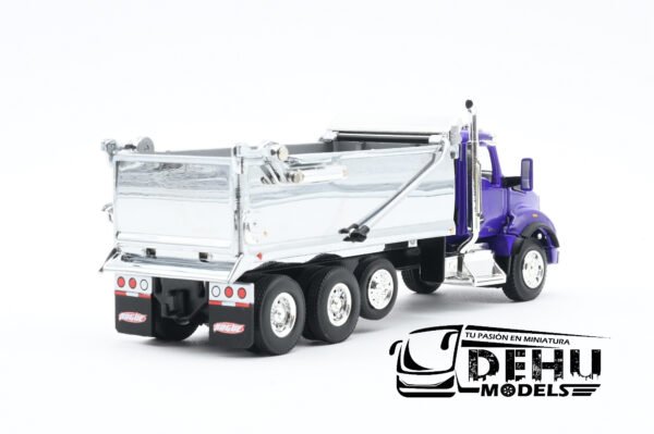 Camión a Escala 1/64 Kenworth T800 Rogue Dump Truck Volteo de 3 Ejes Morado - Cromo, 60-1414 DCP By First Gear - Imagen 5