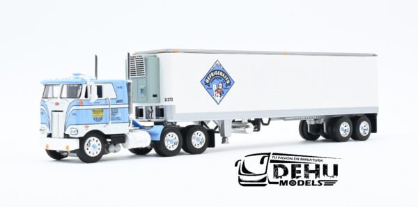 Tráiler a Escala 1/64 Peterbilt 352 COE Con Remolque Refrigerado Thermoking de 40' Vintage Refrigerated Transport, 60-1427 DCP By First Gear