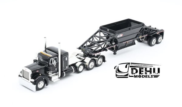 Tráiler a Escala 1/64 Peterbilt 379 Con Remolque de Volquete Inferior Manac Negro, 60-1614 DCP By First Gear - Imagen 11