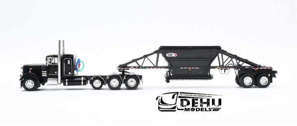 Tráiler a Escala 1/64 Peterbilt 379 Con Remolque de Volquete Inferior Manac Negro, 60-1614 DCP By First Gear - Imagen 9