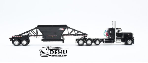 Tráiler a Escala 1/64 Peterbilt 379 Con Remolque de Volquete Inferior Manac Negro, 60-1614 DCP By First Gear - Imagen 4