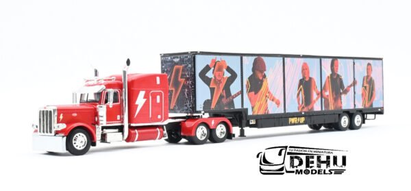 Tráiler a Escala 1/64 Peterbilt 389 Techo Medio Con Remolque Caja Seca de Mudanza Kentucky AC / DC, 69-1063 DCP By First Gear