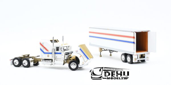 Tráiler a Escala 1/64 Kenworth W900A Aerodyne Con Remolque Caja Seca Vintage de 40' Bicentenial Edition, 69-1605 DCP By First Gear - Imagen 8