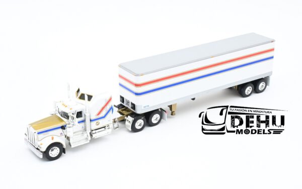 Tráiler a Escala 1/64 Kenworth W900A Aerodyne Con Remolque Caja Seca Vintage de 40' Bicentenial Edition, 69-1605 DCP By First Gear - Imagen 12