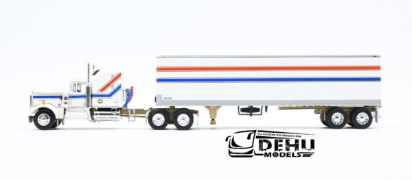 Tráiler a Escala 1/64 Kenworth W900A Aerodyne Con Remolque Caja Seca Vintage de 40' Bicentenial Edition, 69-1605 DCP By First Gear - Imagen 10