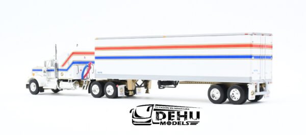 Tráiler a Escala 1/64 Kenworth W900A Aerodyne Con Remolque Caja Seca Vintage de 40' Bicentenial Edition, 69-1605 DCP By First Gear - Imagen 9