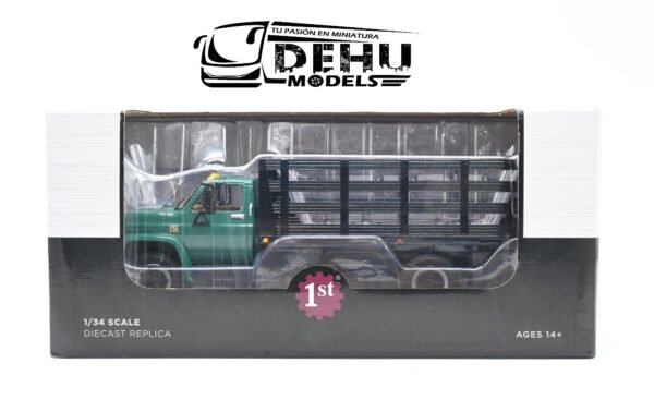 Camión a Escala 1/34 Chevrolet Chevy C65 Con Caja de Redilas de un eje Verde - Negro, 10-4219 First Gear - Imagen 12