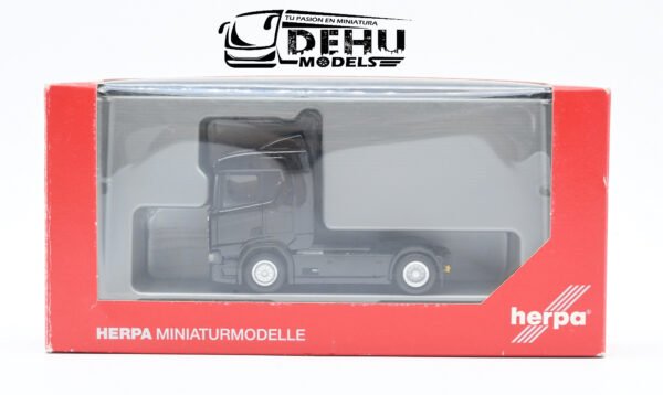 Tráiler a Escala 1/87 Solo Tracto Scania CR ND ZM De un eje Negro, Herpa - Imagen 10