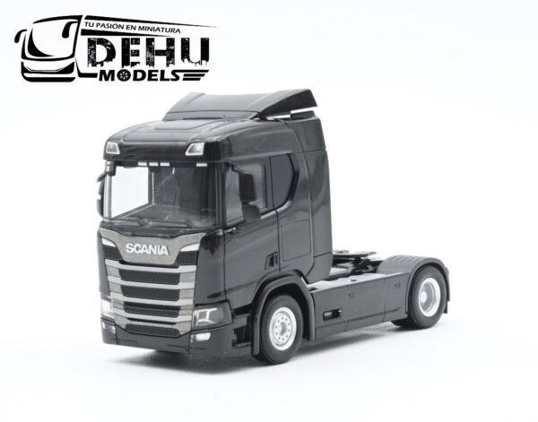 Tráiler a Escala 1/87 Solo Tracto Scania CR ND ZM De un eje Negro, Herpa - Imagen 8