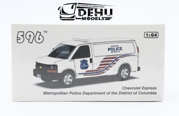 Camioneta a Escala 1/64 Chevrolet Van Express Metropolitan Police Department of the District of Columbia, CBP-041 596 Model - Imagen 10