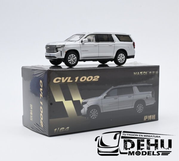 Camioneta a Escala 1/64 Chevrolet Suburban Gris, CVL1002 Massdi - Imagen 10