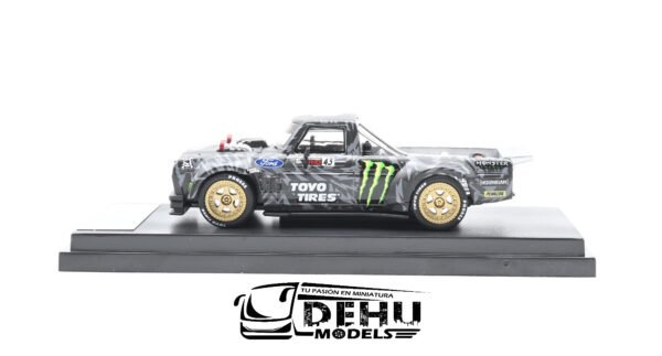 Camioneta a Escala 1/64 Ford F-150 1977 Hoonitruck Ken Block Negro - Gris, FF150HKB Street Warrior - Imagen 7