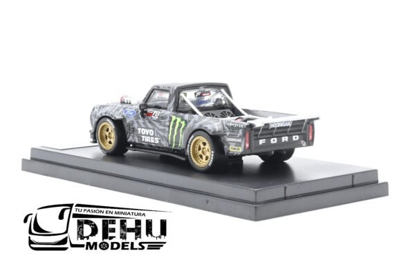 Camioneta a Escala 1/64 Ford F-150 1977 Hoonitruck Ken Block Negro - Gris, FF150HKB Street Warrior - Imagen 6
