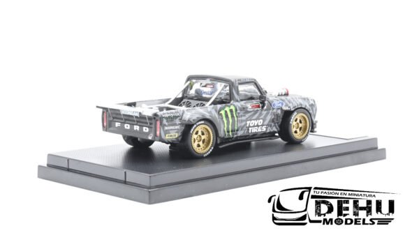 Camioneta a Escala 1/64 Ford F-150 1977 Hoonitruck Ken Block Negro - Gris, FF150HKB Street Warrior - Imagen 5