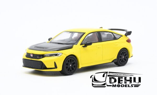 Auto a Escala 1/64 Honda Civic Type-R FL5 Amarillo - Negro, PR64-0062 Pop Race