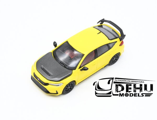 Auto a Escala 1/64 Honda Civic Type-R FL5 Amarillo - Negro, PR64-0062 Pop Race - Imagen 11