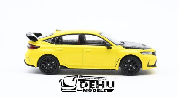 Auto a Escala 1/64 Honda Civic Type-R FL5 Amarillo - Negro, PR64-0062 Pop Race - Imagen 4