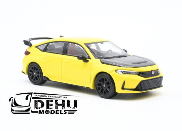 Auto a Escala 1/64 Honda Civic Type-R FL5 Amarillo - Negro, PR64-0062 Pop Race - Imagen 3