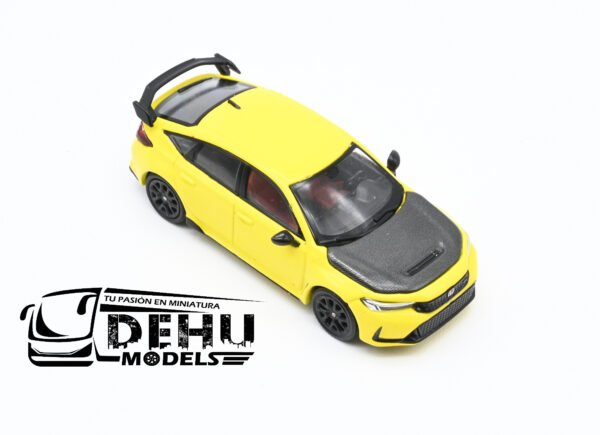 Auto a Escala 1/64 Honda Civic Type-R FL5 Amarillo - Negro, PR64-0062 Pop Race - Imagen 2