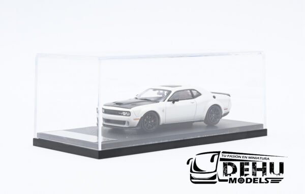 Auto a Escala 1/64 Dodge Challenger SRT Hellcat Blanco - Cofre Negro, STHDCBN Stance Hunters - Imagen 12