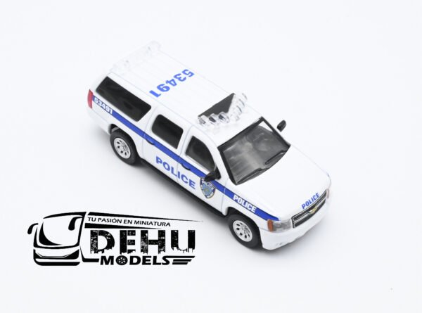 Camioneta a Escala 1/64 Chevrolet Suburban NY NJ Port Authority Police Blanco - Azul, CBP-037 596 Model - Imagen 2