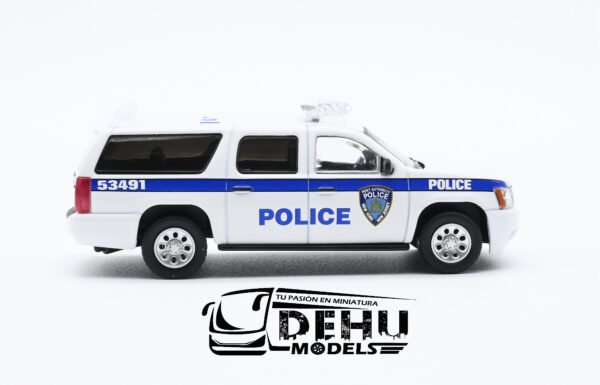 Camioneta a Escala 1/64 Chevrolet Suburban NY NJ Port Authority Police Blanco - Azul, CBP-037 596 Model - Imagen 4