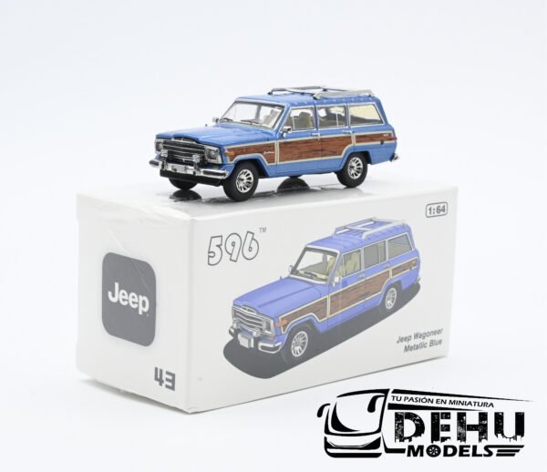 Camioneta a Escala 1/64 Jeep Wagoneer Azul Metálico - Café, CBP-043 596 Model - Imagen 11