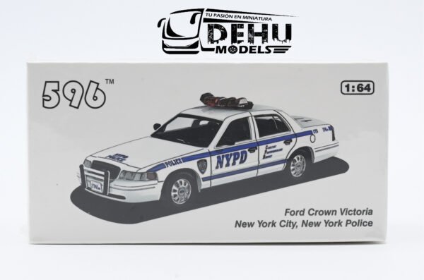 Auto a Escala 1/64 Ford Crown Victoria New York City, New York Police NYPD Blanco - Azul, CBP-046 596 Model - Imagen 10