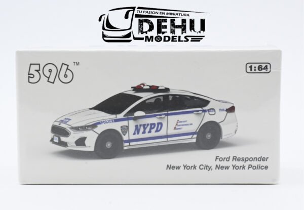Auto a Escala 1/64 Ford Fusion Responder New York City, New York Police NYPD Blanco - Azul, CBP-050 596 Model - Imagen 10