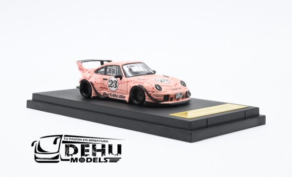 Auto a Escala 1/64 Porsche 993 RWB Rauh-Welt Begriff Aleron Corto Pink Pig Rosa - Rojo, STRPS933ABBP Star Model