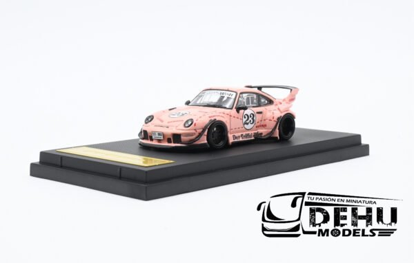 Auto a Escala 1/64 Porsche 993 RWB Rauh-Welt Begriff Aleron Corto Pink Pig Rosa - Rojo, STRPS933ABBP Star Model - Imagen 8