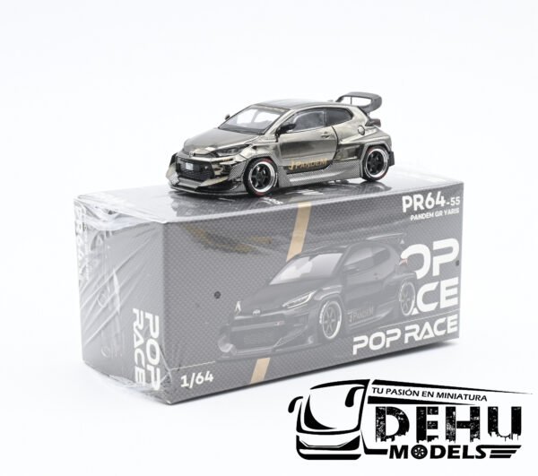 Auto a Escala 1/64 Toyota Pandem GR Yaris Chrome Edition Cromo, PR64-0055 Pop Race - Imagen 10
