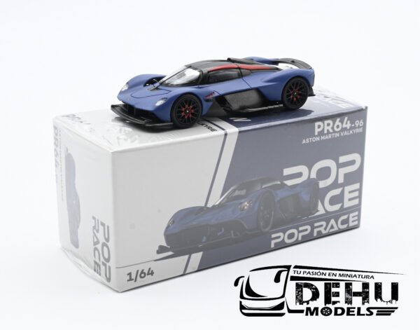 Auto a Escala 1/64 Aston Martin Valkyrie Azul - Negro, PR64-0096 Pop Race - Imagen 12