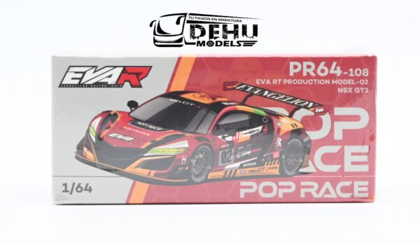 Auto a Escala 1/64 Honda NSX EVA RT Production Model-02 NSX GT3 Rojo, PR64-0108 Pop Race - Imagen 12